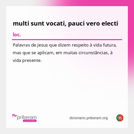 Significado de multi sunt vocati, pauci vero electi